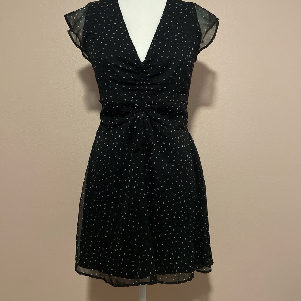 Leith‎ Black Mini Dress with White Dots